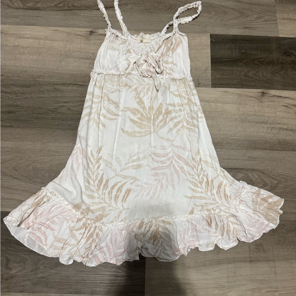 Ocean Drive White and Tan Mini Dress
